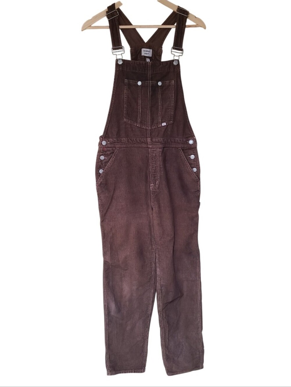 Sunday Best Aritzia Corderoy Bib Overalls Brown Fall Straight Leg